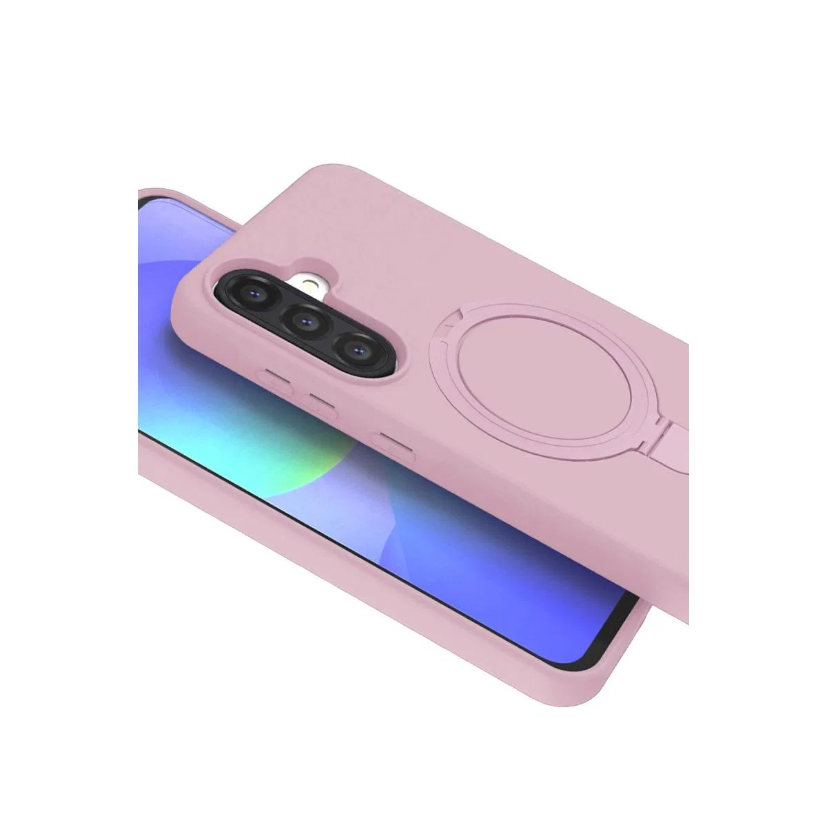 Samsung Galaxy A36 Regal Magsafe Standlı Kapak - Açık Pembe görsel 3