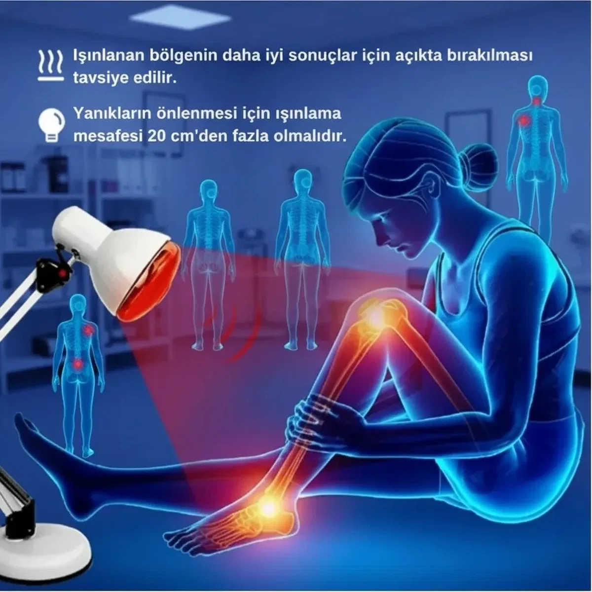 150w Kızılötesi (infrared) Isıtıcılı Fizik Tedavi Lambası (kırmızı Işık) E27 (kalın Duy) görsel 2