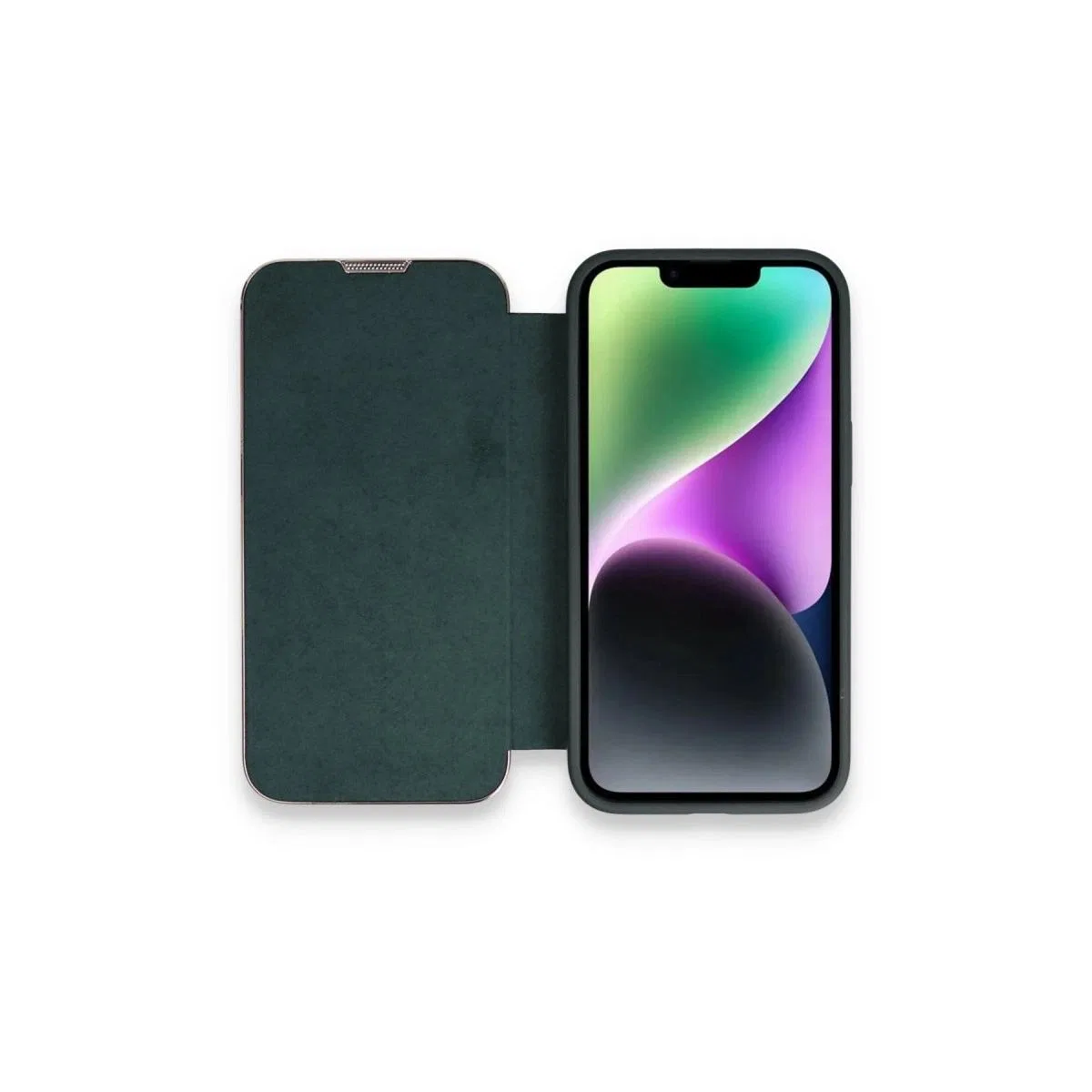 Apple İphone 13 Pro Max Kılıf Dolpin Kapaklı - Koyu Yeşil