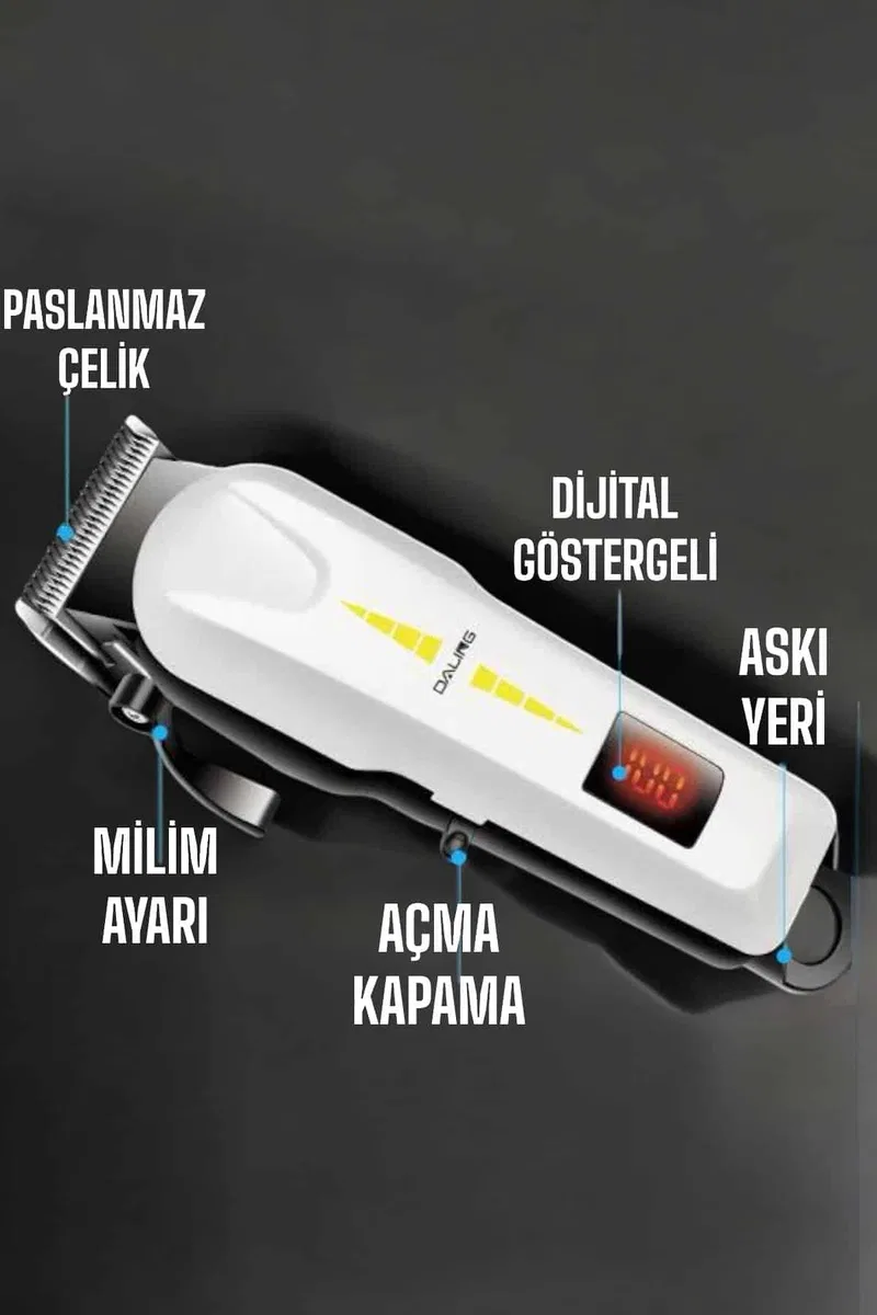 Tıraş Makinesi Uzun Ömürlü Batarya, Keskin Bıçaklar ve Profesyonel görsel 2