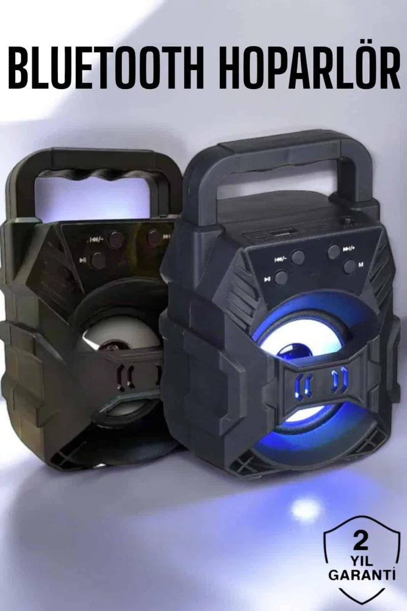 Taşınabilir Bluetooth Hoparlör Led Işıklı Uzun Pil Ömrü görsel 2