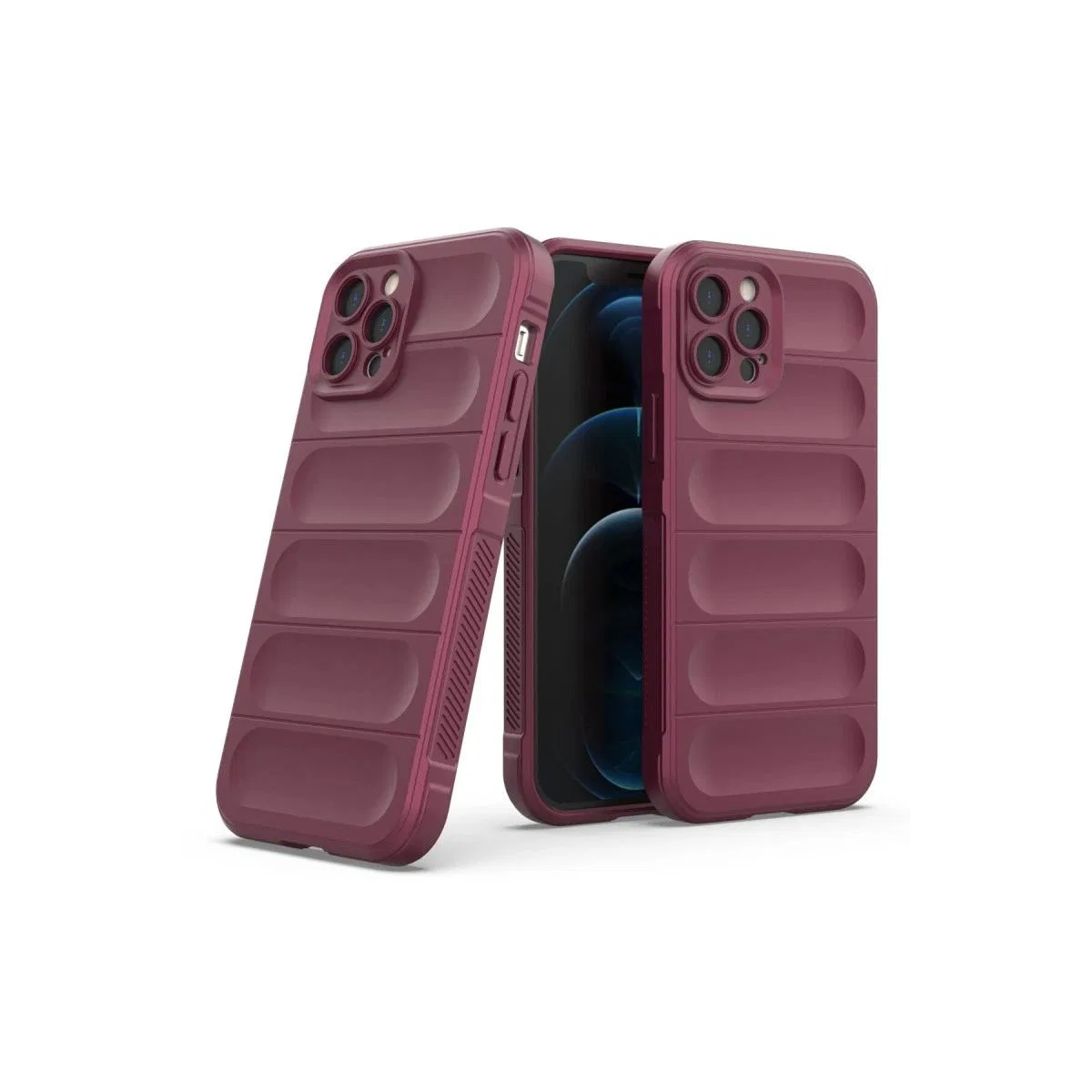 Apple İphone 12 Pro Kılıf Optimum Silikon - Bordo görsel 2