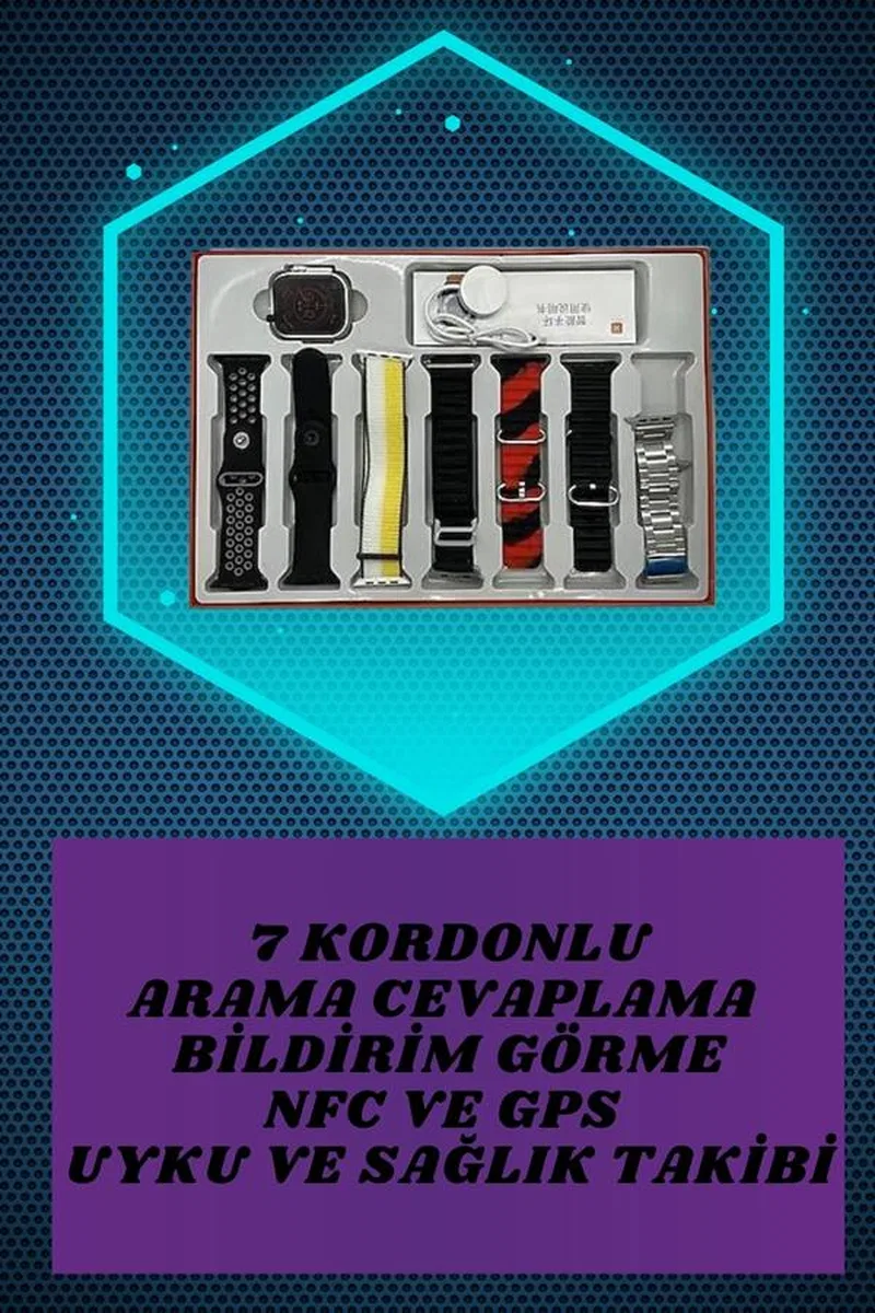 7 Kordonlu Akıllı Saat Ve Oyuncu Kulaklığı ANC Özelliği Kulak İçi Mikrofonlu Sesli Görüşme görsel 3