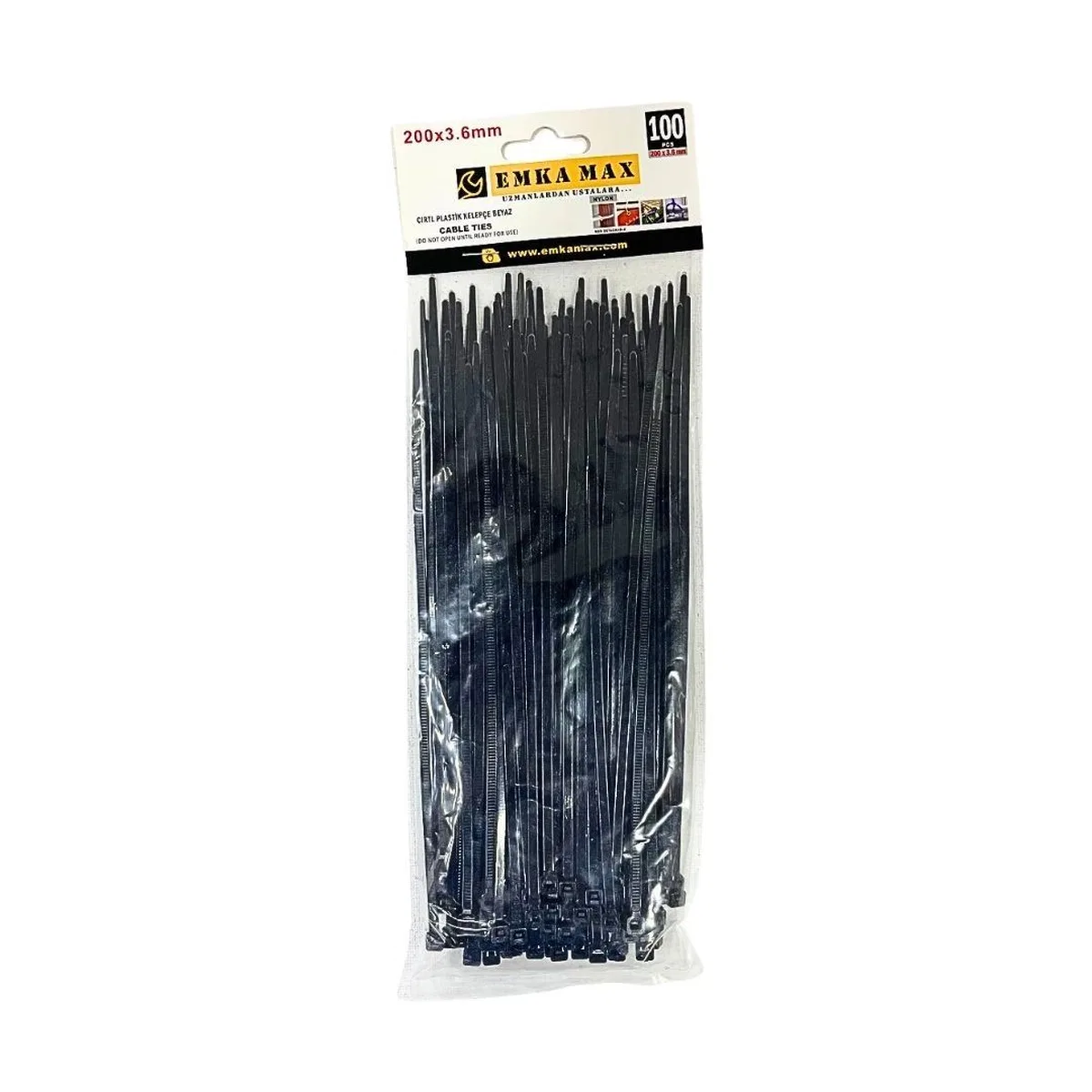3, 6x200 mm Siyah 100'li Cırt