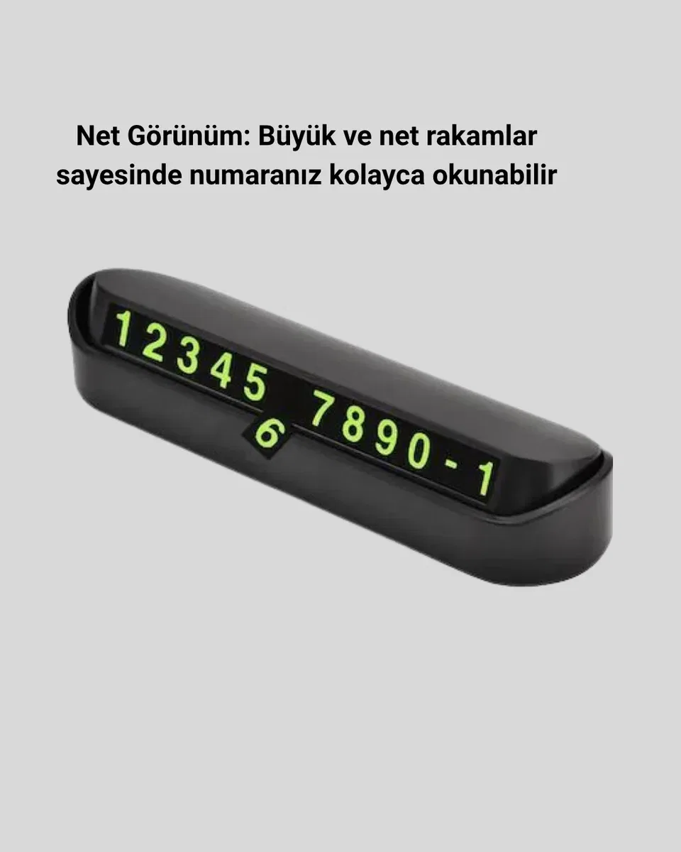 Çevirmeli Araç İçi Park Numaratörü – Alüminyum Gri, Kolay Montaj ve Net Görünüm görsel 4