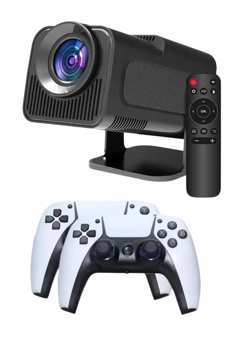 Çift Kollu Game Box Projeksiyon Cihazı Kumandalı Android Tv Dahili Hoparlör görsel 3