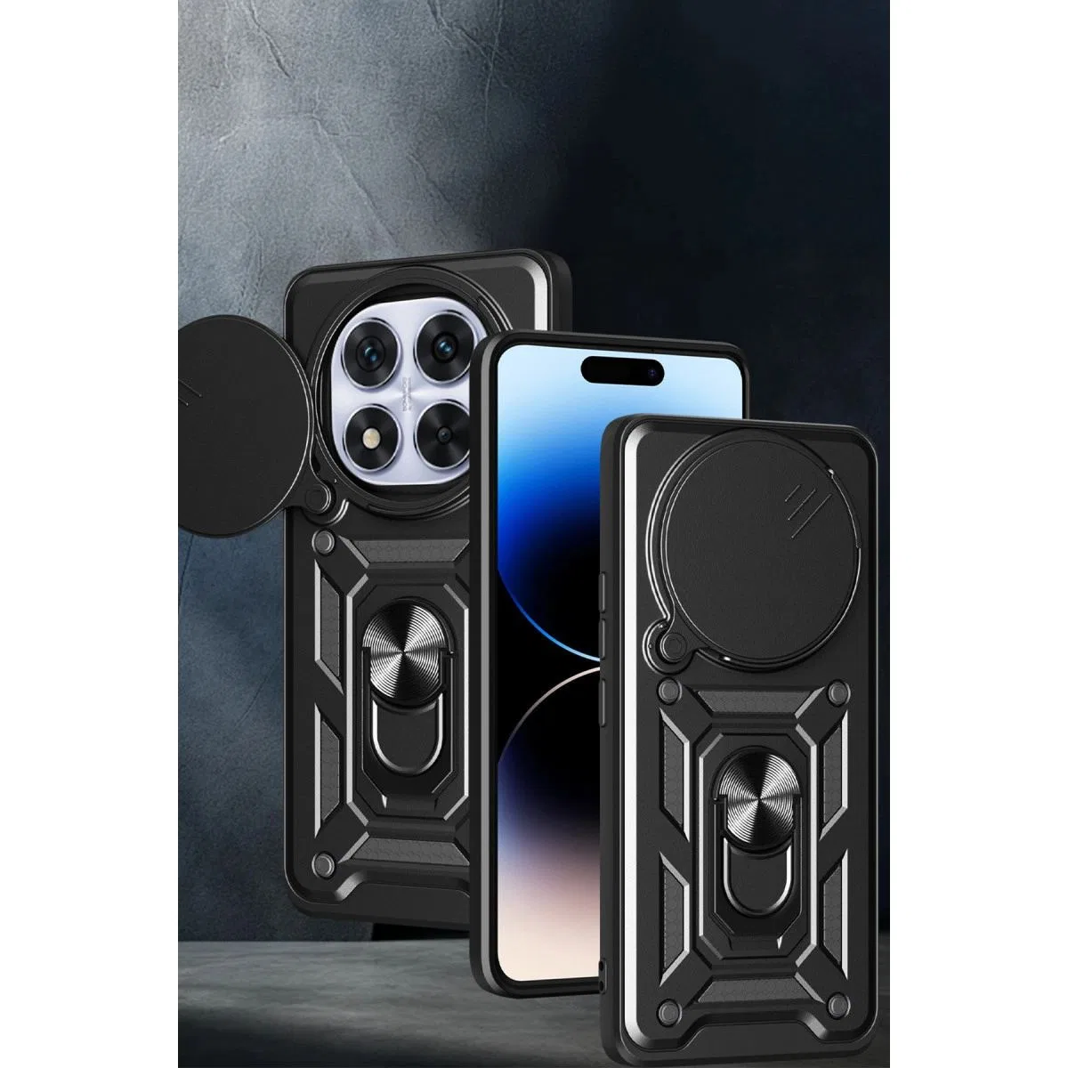 Xiaomi Redmi Note 14 Pro Plus Kılıf Pars Lens Yüzüklü Silikon - Kırmızı görsel 2