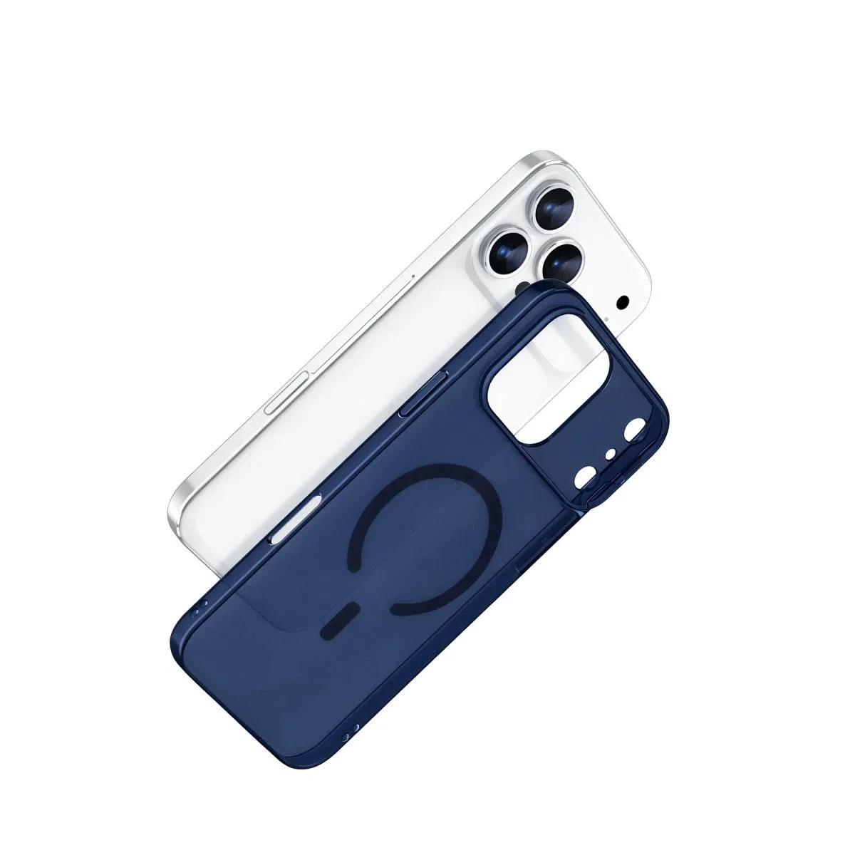 Apple İphone 17 Pro Combo Sert Şeffaf Magsafe Kapak - Mavi görsel 3