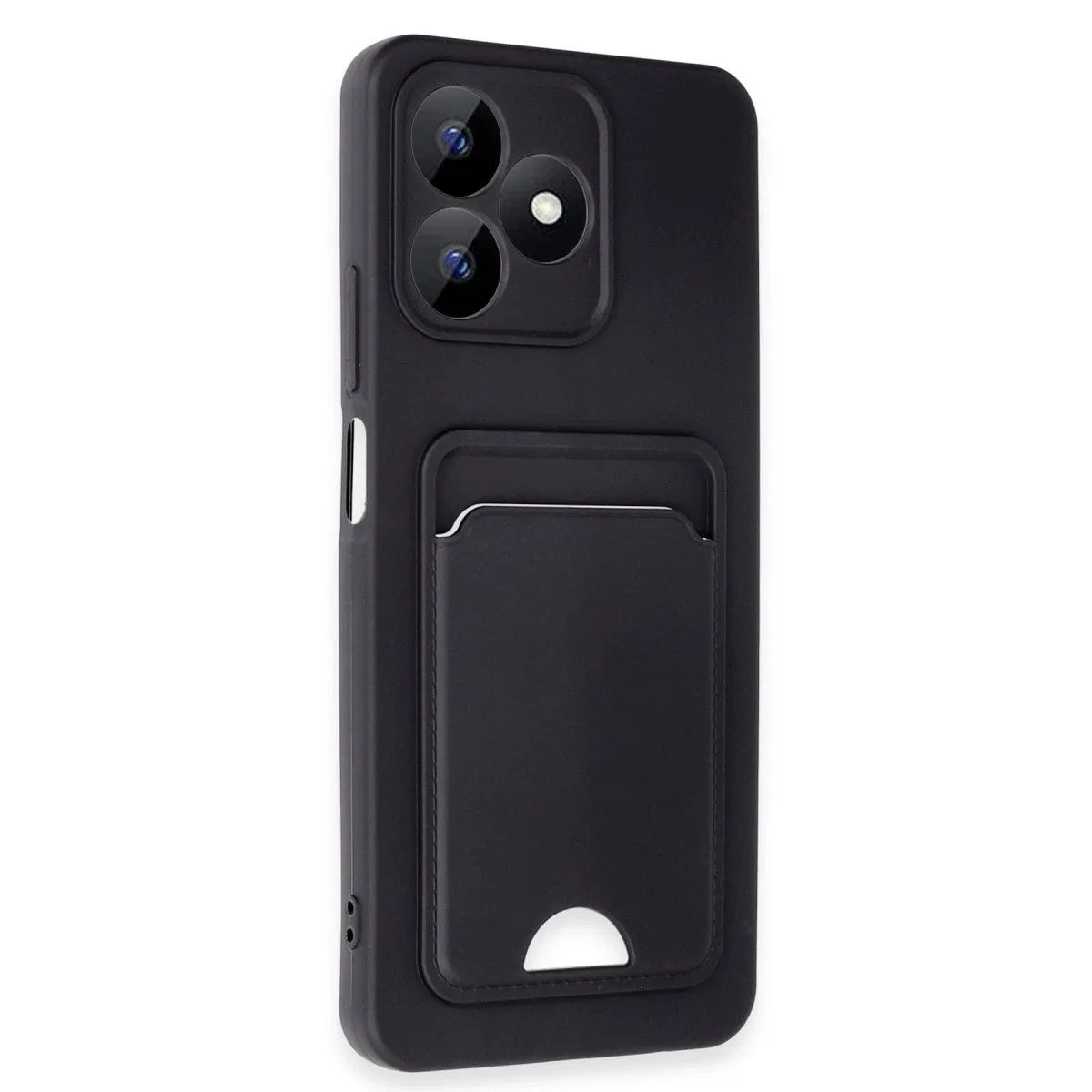 Realme Note 50 4g Kılıf Kelvin Kartvizitli Silikon - Siyah görsel 2