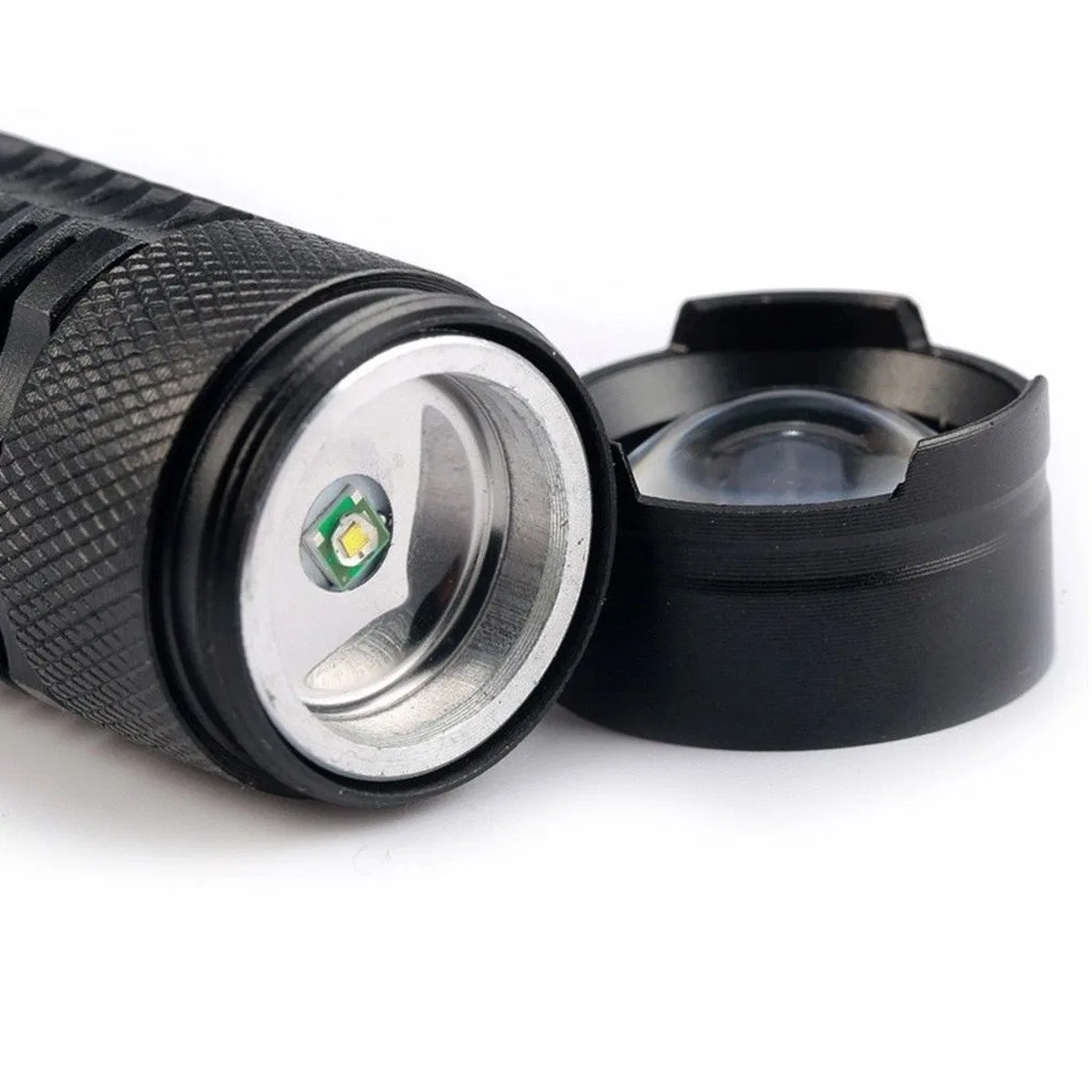 Cree Q5 Led Zoomlu Pilli Mini Feneri 14500 Pil İle Çalışma Özelliği görsel 4