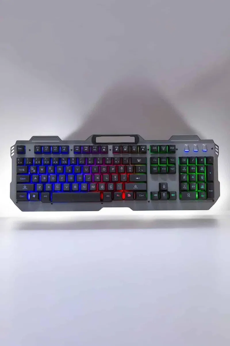 Oyuncu Klavyesi Q Klavye RGB Işıklı Mouse Hediyeli görsel 2