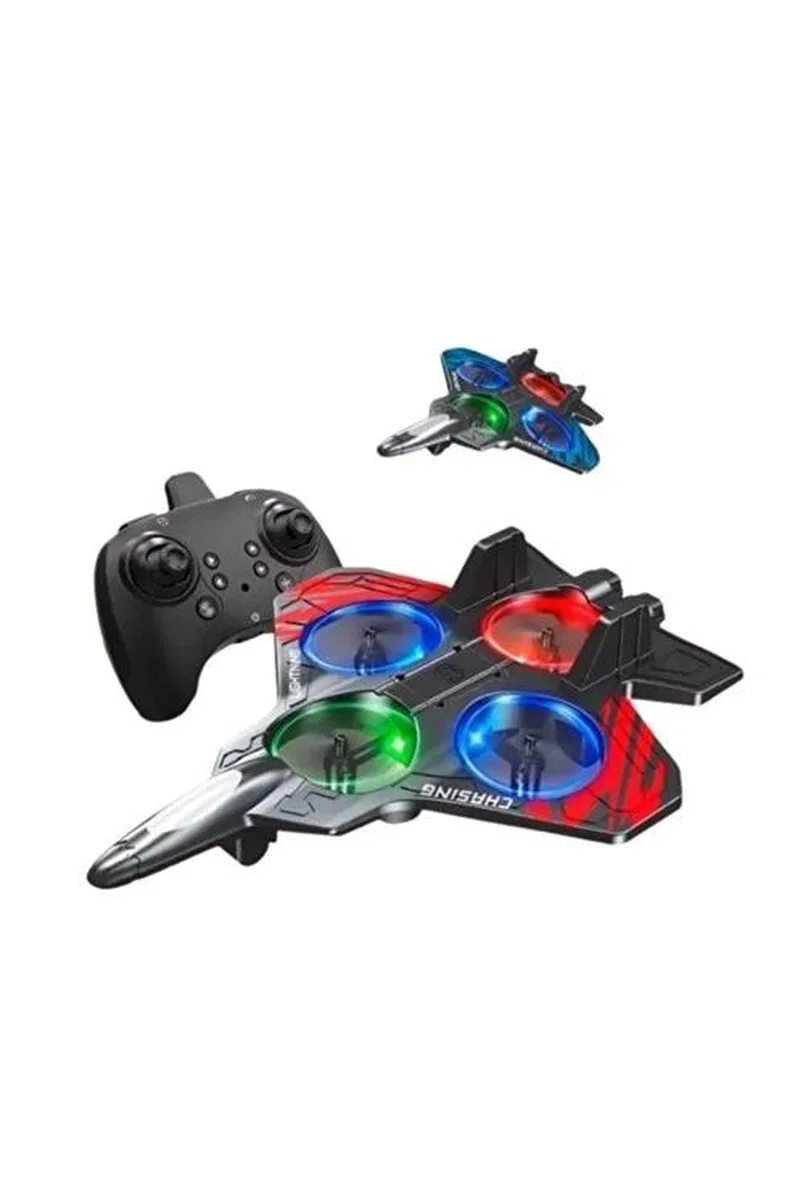 Led Işıklı Oyuncak Drone Fighter Jet Tasarımlı Uzaktan Kumandalı Uçak görsel 2