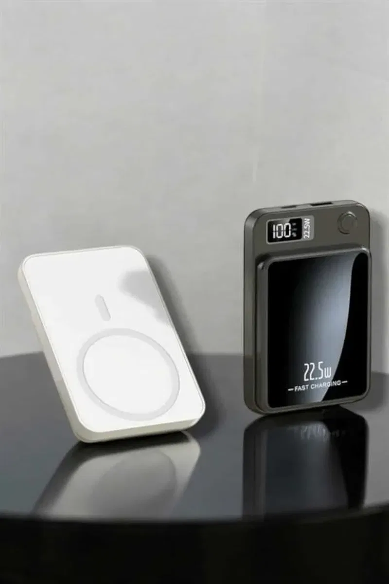 iOS Uyumlu 22. 5W Hızlı Şarj Magsafe Powerbank Dijital Göstergeli 10. 000 mAh