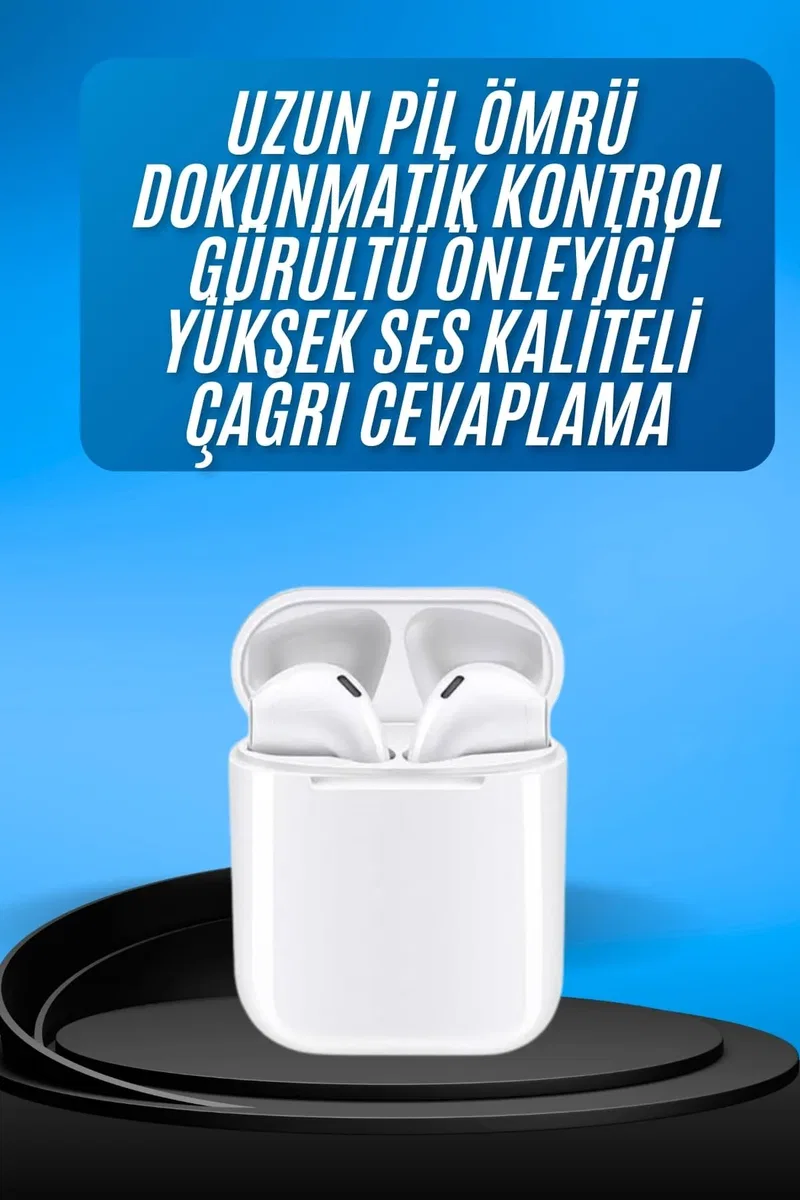 Kablosuz Bluetooth Kulaklık Yeni Nesil Android ve İOS Uyumlu Kulaklık Beyaz görsel 2