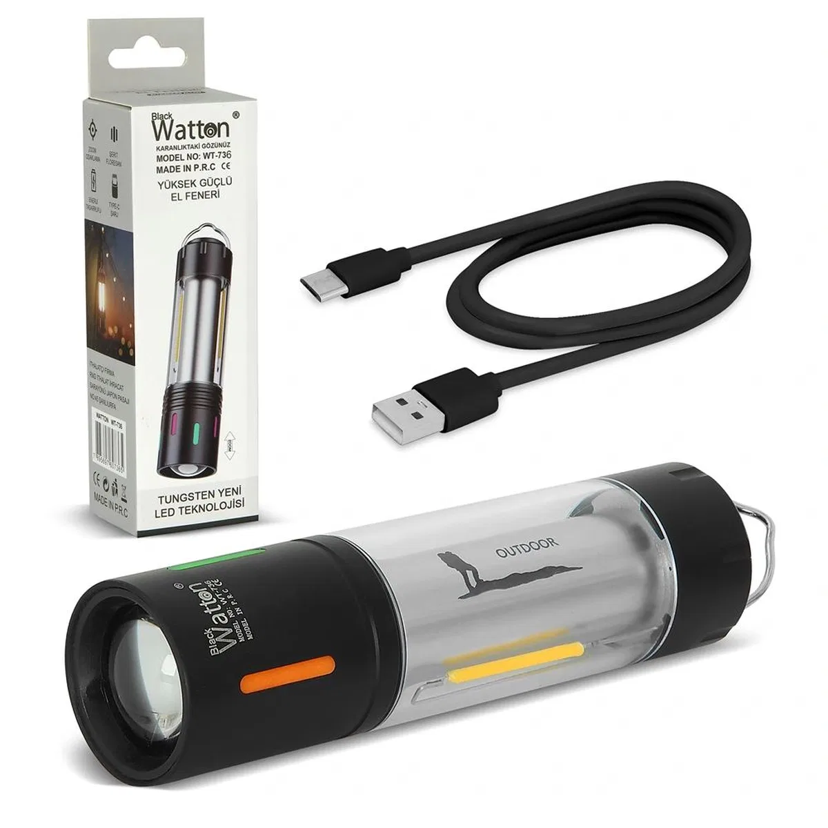 Tg Led Şarjlı Kamp Lambası Ortam Odak Aydınlatma Wt-736 görsel 2
