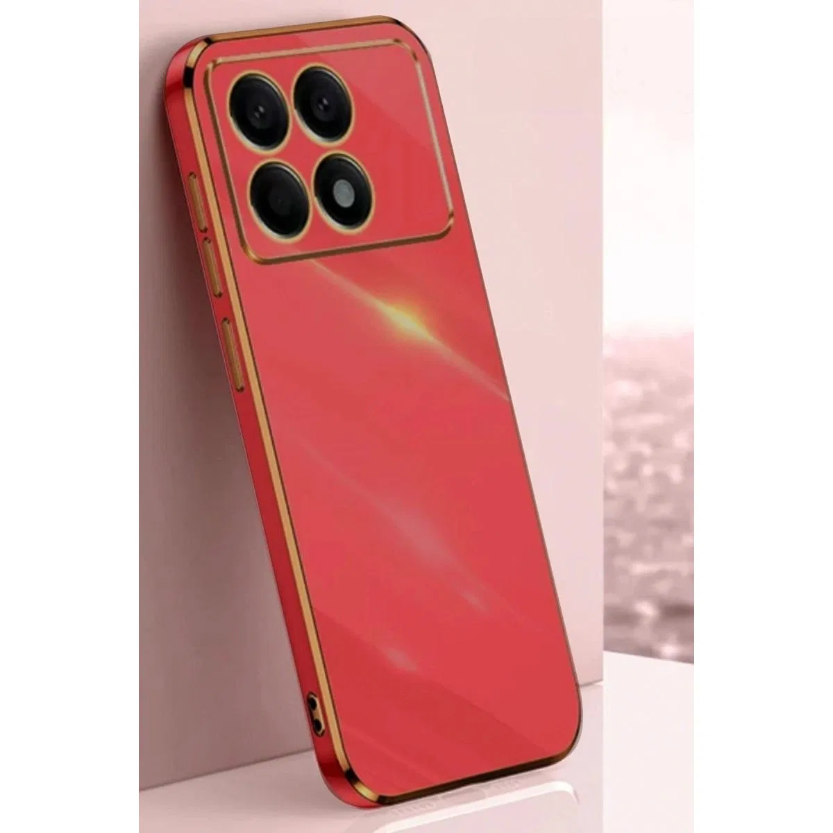 Xiaomi Poco X6 Pro Kılıf Volet Silikon - Kırmızı görsel 2