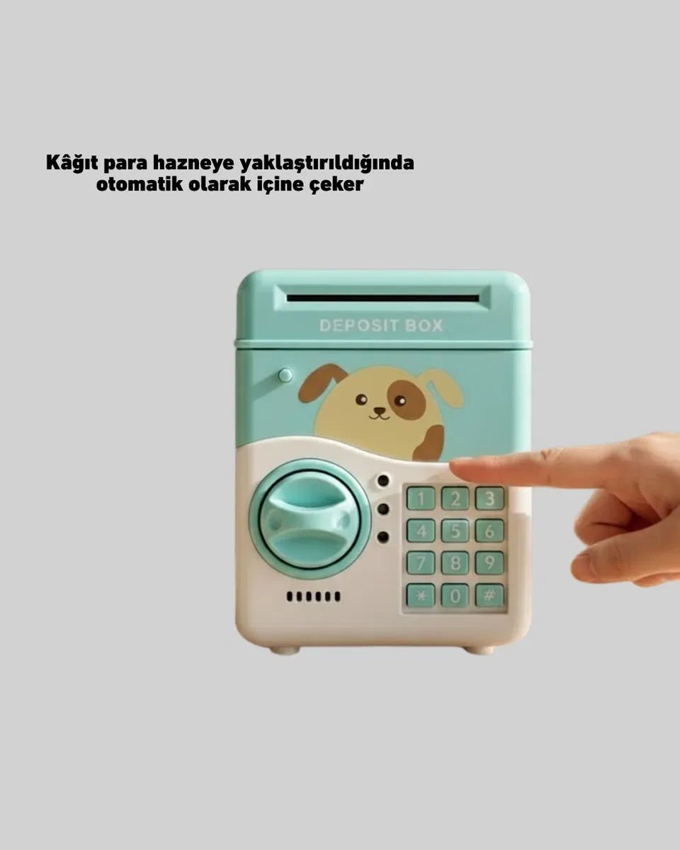 SAM51 MÜZİKLİ IŞIKLI KUMBARA SU YEŞİLİ görsel 5