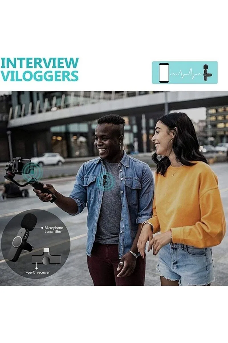 Lightning Girişli Iphone Uyumlu Ikili Kablosuz Yaka Mikrofonu Youtube Facebook Tiktok Vlog görsel 3