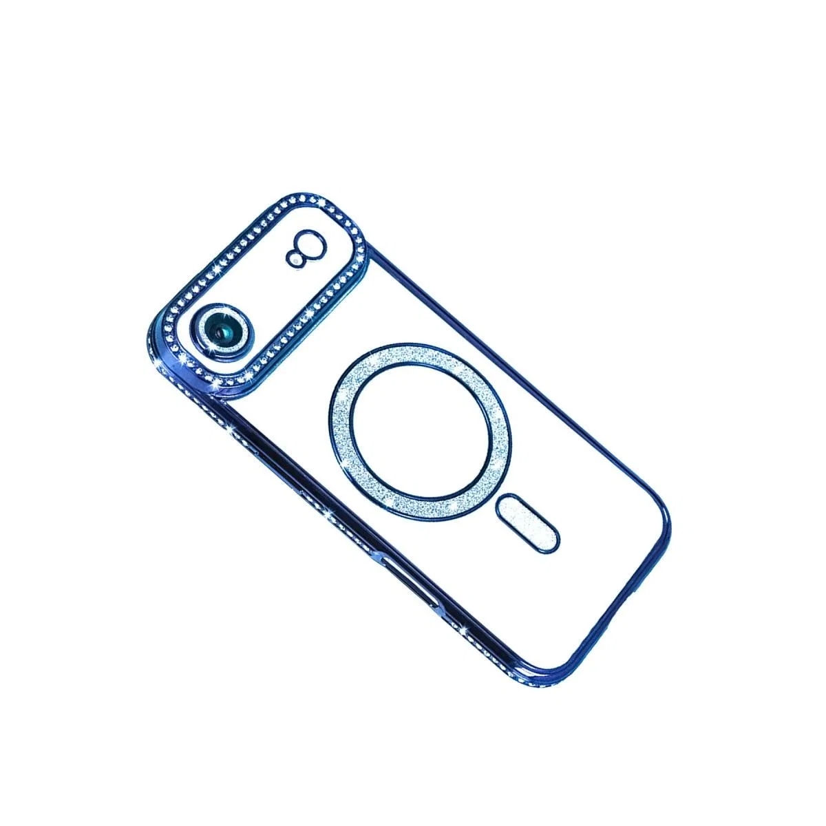 Apple İphone 17 Air Joke Simli Magneticsafe Kılıf - Mavi görsel 3