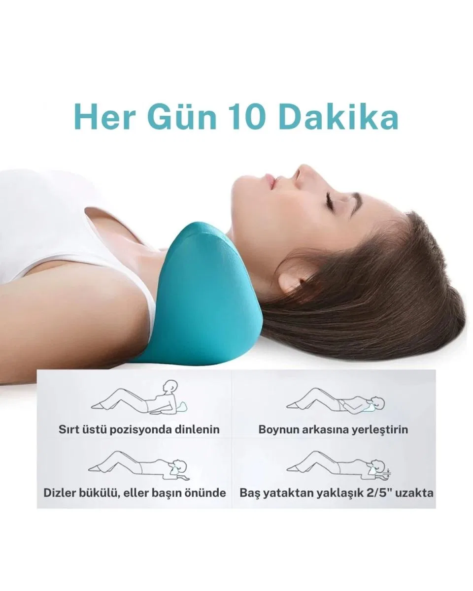 Boyun Ve Omuz Gevşetici, Servikal Traksiyon Cihazı Akupunktur Boyun Omuz Sırt Desteği Masaj Yastığı, Boyun Sedye Masajı görsel 2