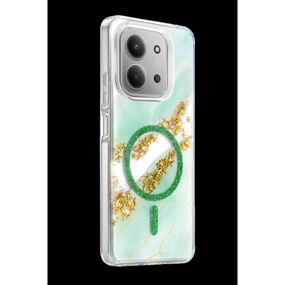 Onegif Xiaomi Redmi 15c 4g Lotus Simli Magsafe Kapak - Yeşil görsel 2