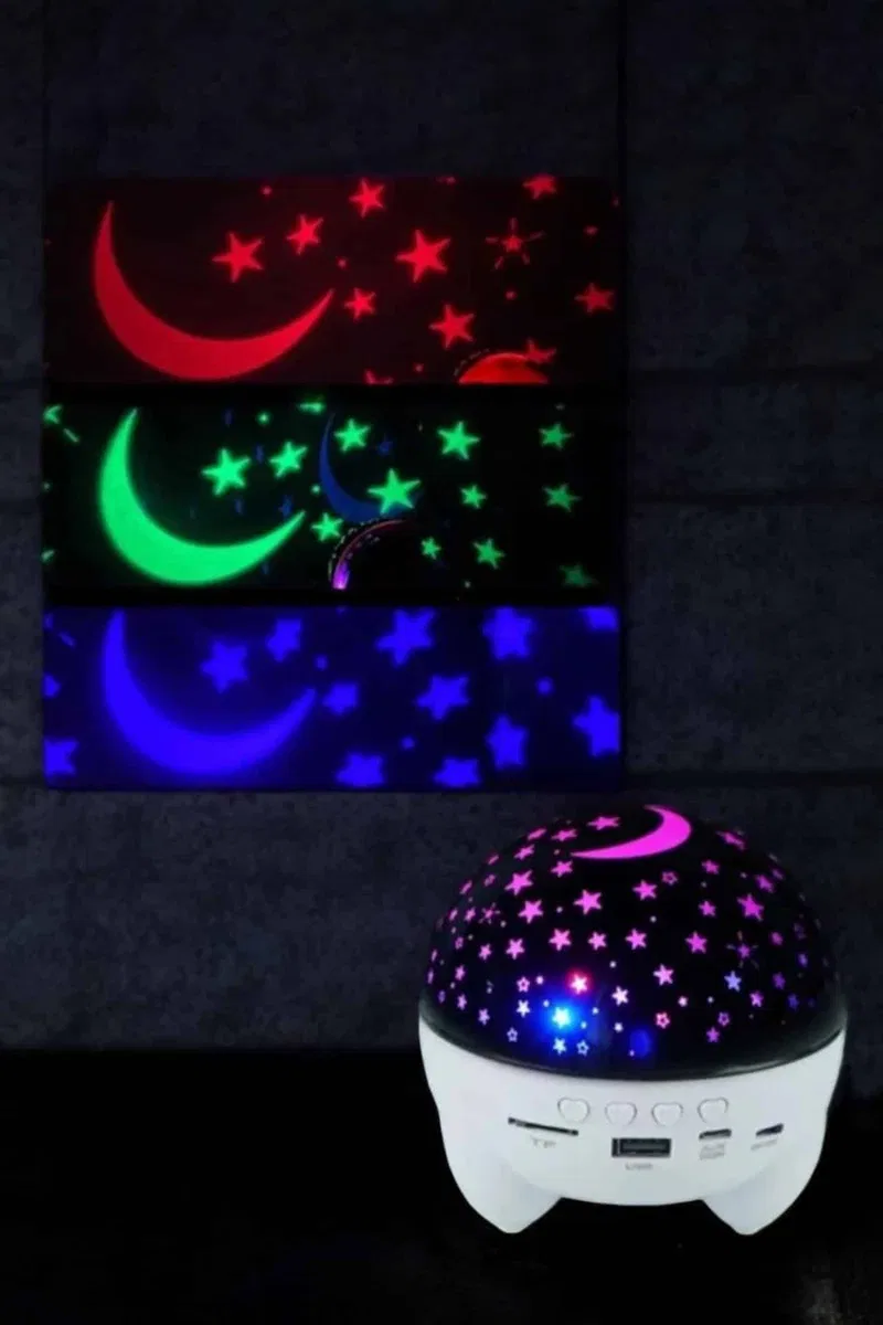 Yıldız Yansıtmalı Projeksiyon Gece Lambası Şarjlı Taşınabilir görsel 4