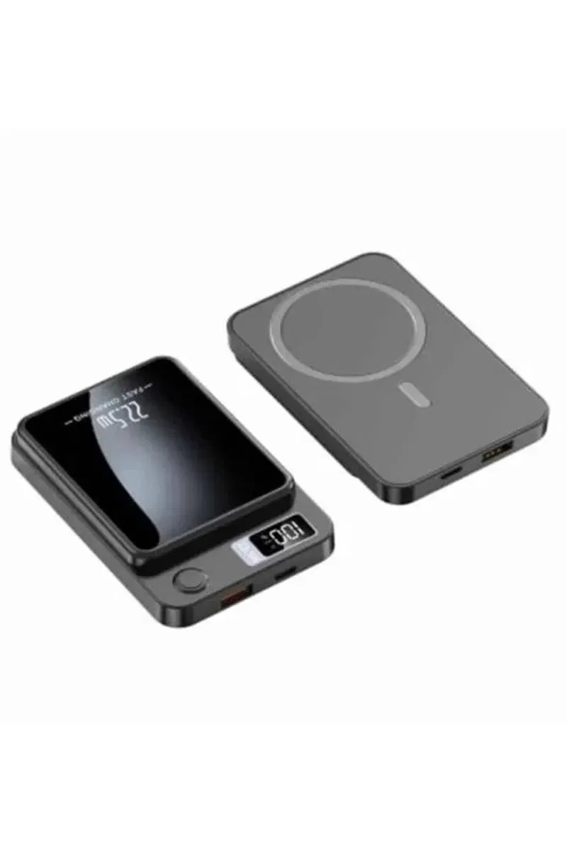 Magsafe Powerbank 10. 000 mAh 22. 5 Watt Hızlı Şarj Göstergeli Kablosuz Taşınabilir Şarj görsel 5