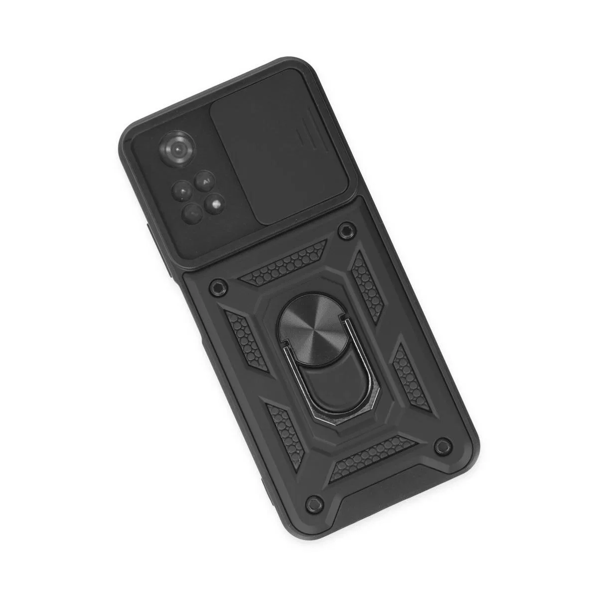Xiaomi Poco M4 Pro 4g Kılıf Pars Lens Yüzüklü Silikon - Siyah görsel 3