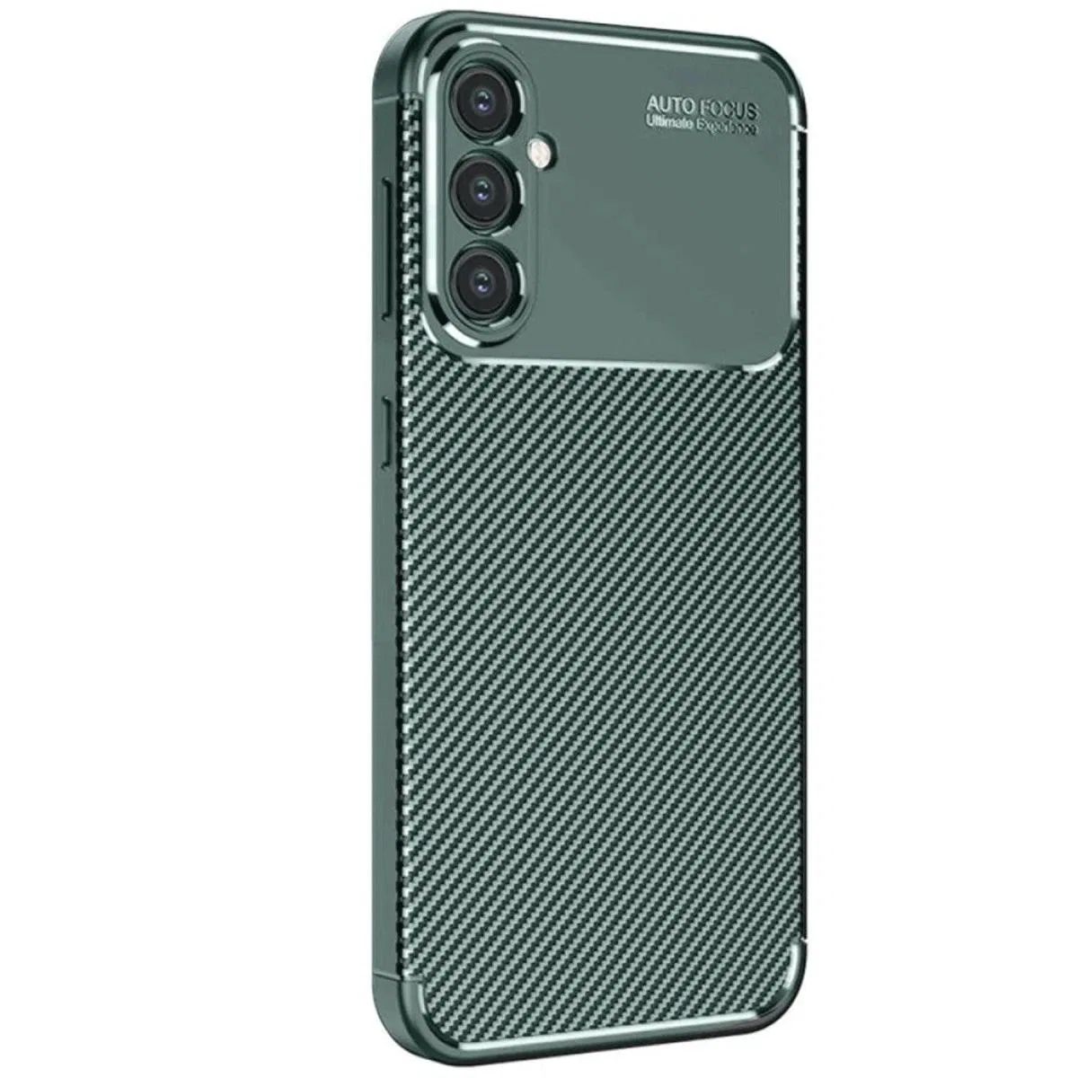 Samsung Galaxy S25 Kılıf Auto Focus Karbon Kapak - Koyu Yeşil