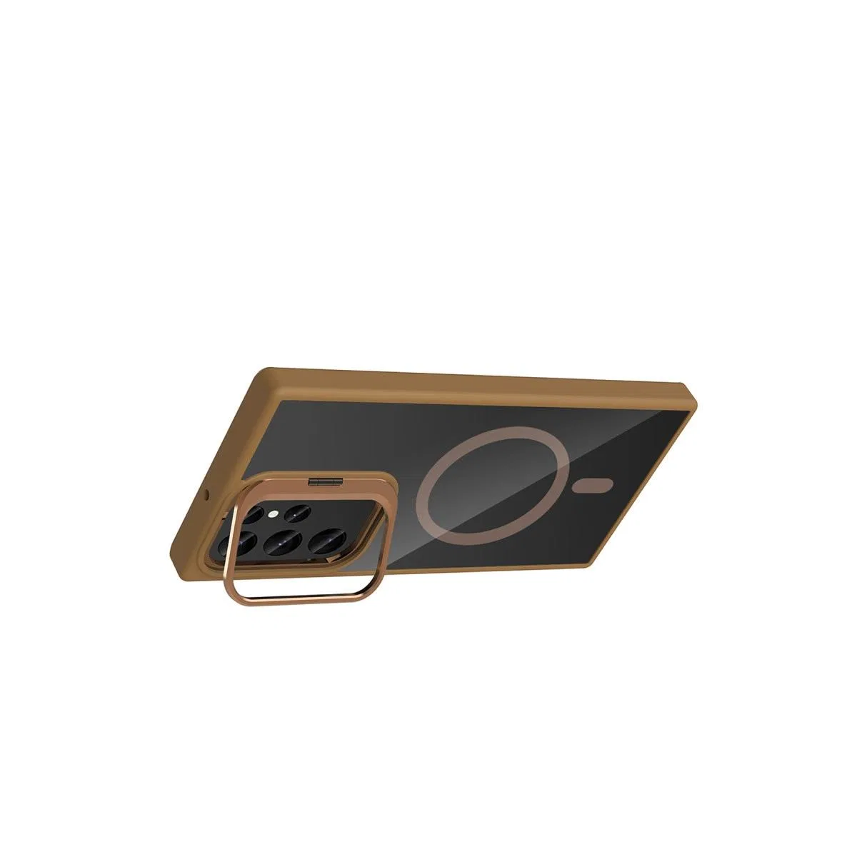 Joko Samsung Galaxy S24 Ultra Remim Lensli Magsafe Standlı Kapak - Kahverengi görsel 3
