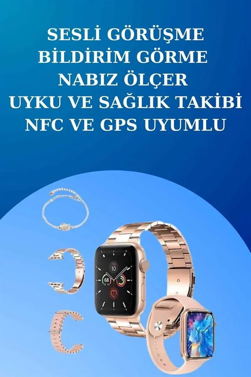 3 Kordonlu Dokunmatik Ekran Akıllı Saat ve 2. Nesil Kablosuz Bluetooth Kulaklık ANC/ENC görsel 3