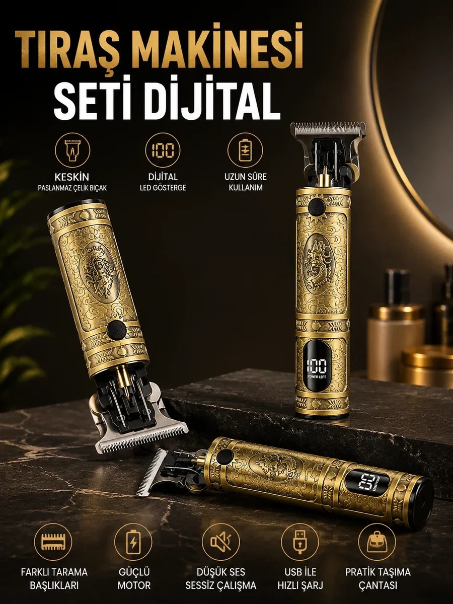 RD 378 Çizik Tıraş Makinesi Seti Dijital
