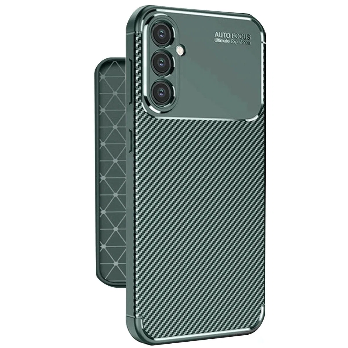 Samsung Galaxy A56 Kılıf Auto Focus Karbon Kapak - Koyu Yeşil görsel 3