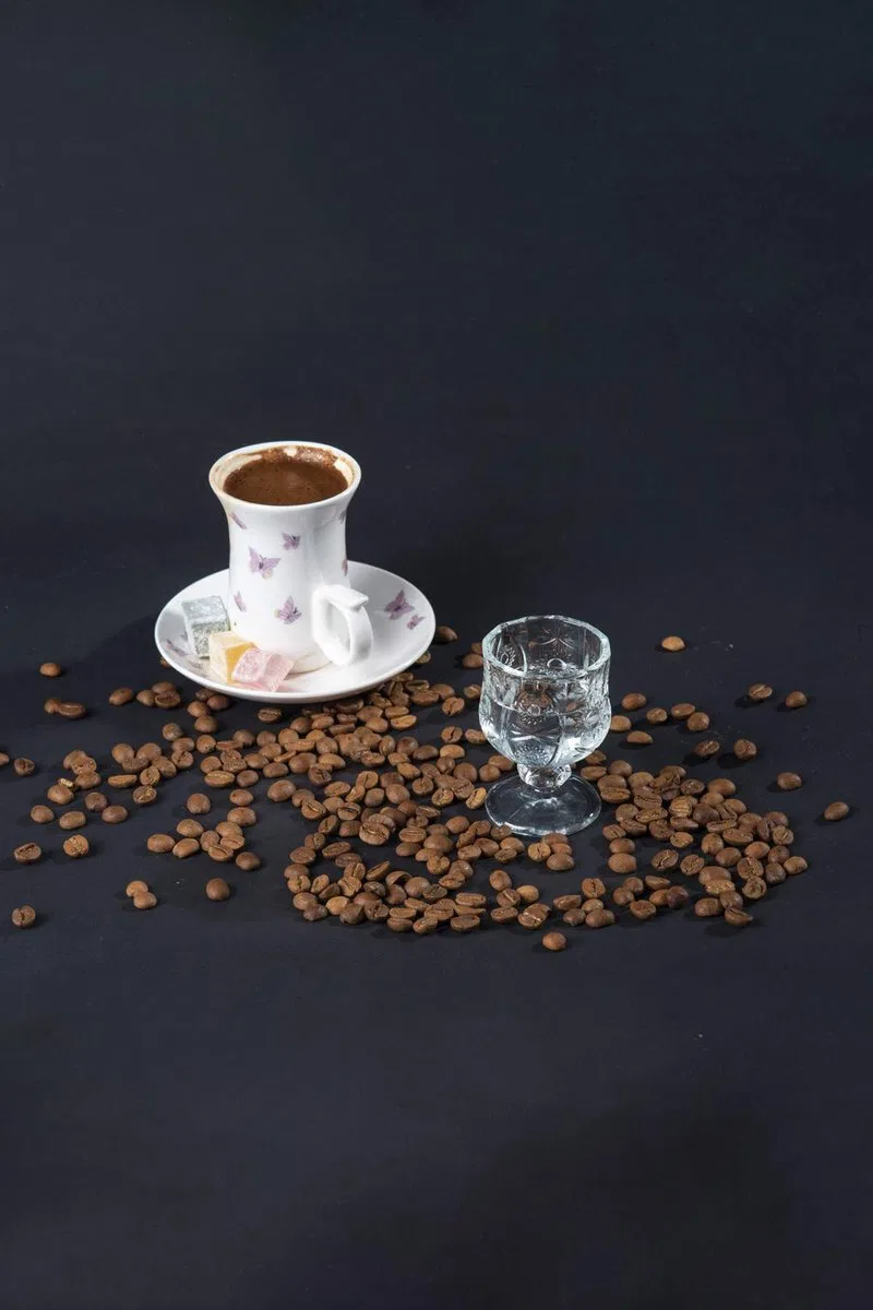 Ayaklı Kahve Yanı Bardağı Kristal Kesim Shot Bardak 7cm x 4 cm 6 Lı Set görsel 2