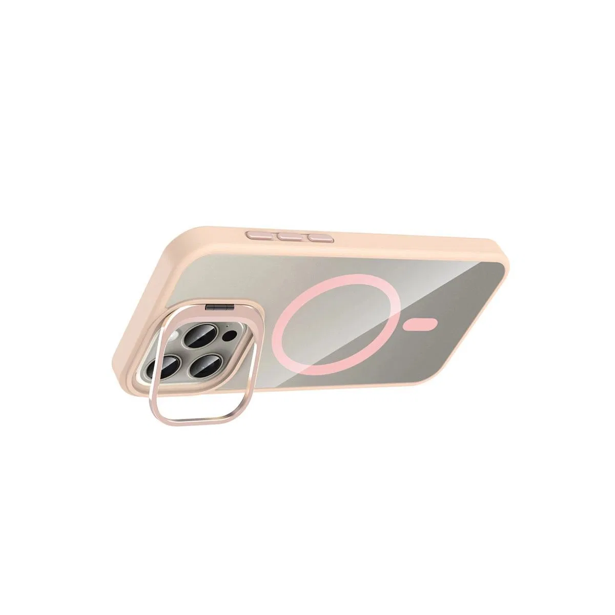 Joko Apple İphone 15 Pro Max Remim Lensli Magsafe Standlı Kapak - Pembe görsel 3