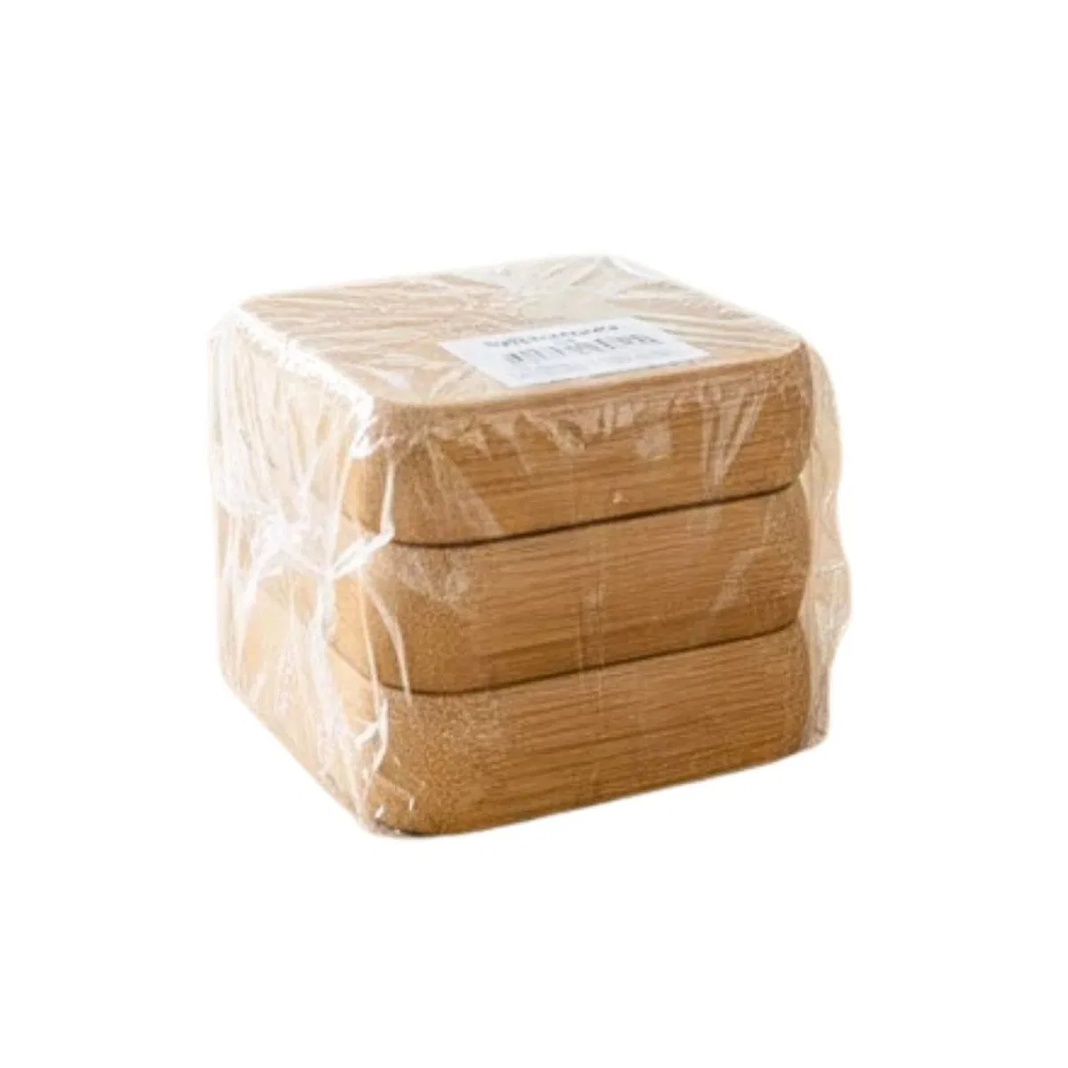 3 Parça Bambu Kare Kase Seti görsel 2
