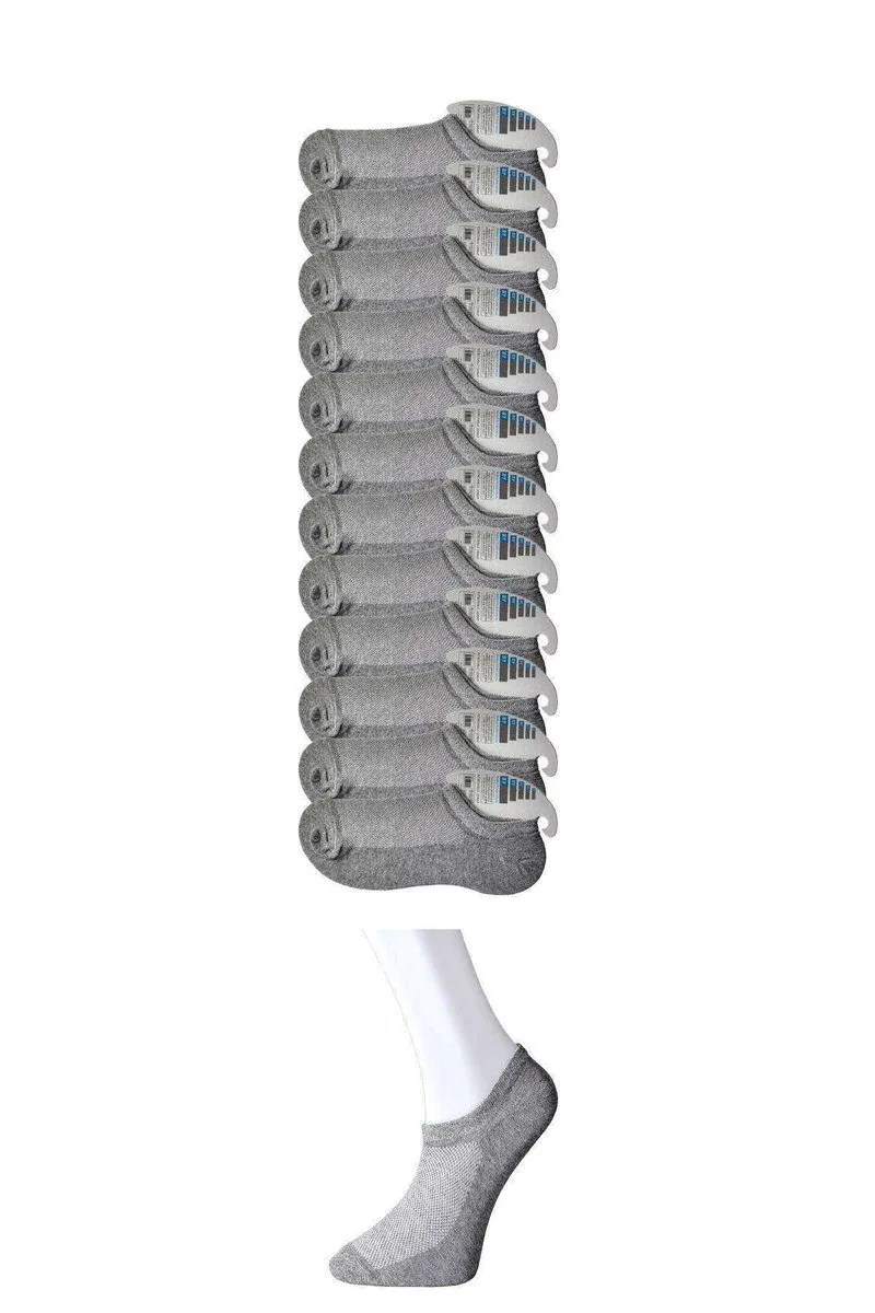 Gri Erkek Görünmez Çorap 12 çift mudanis
