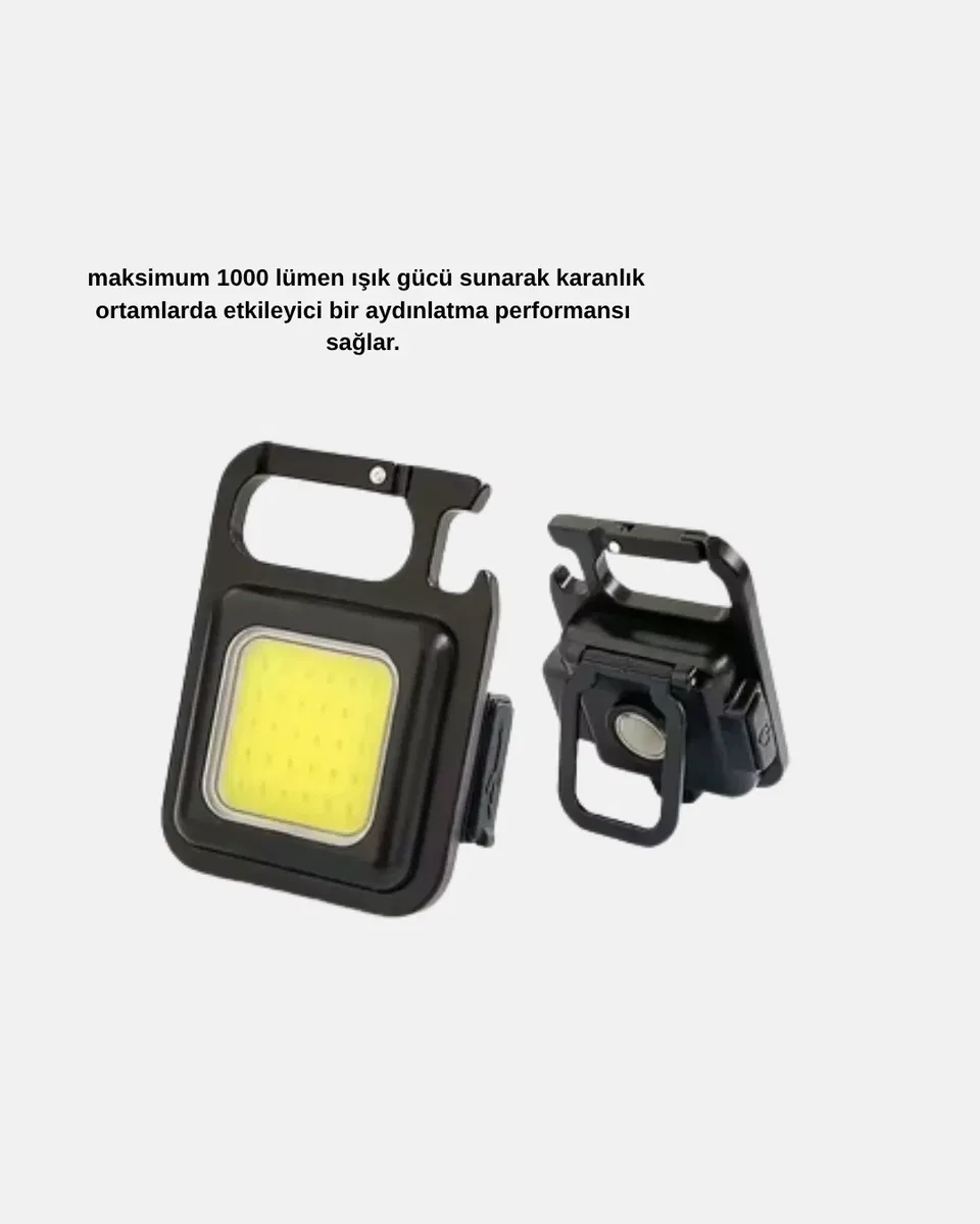 LED Mini Anahtarlık Fener – 1000 Lümen Güçlü Işık ve USB Type-C Şarjlı Yeni Nesil görsel 5