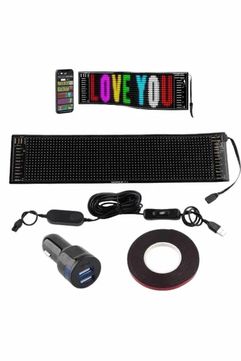 LED Matrix Panel RGB Ekran Kumandalı Araç Camına Uygun görsel 4