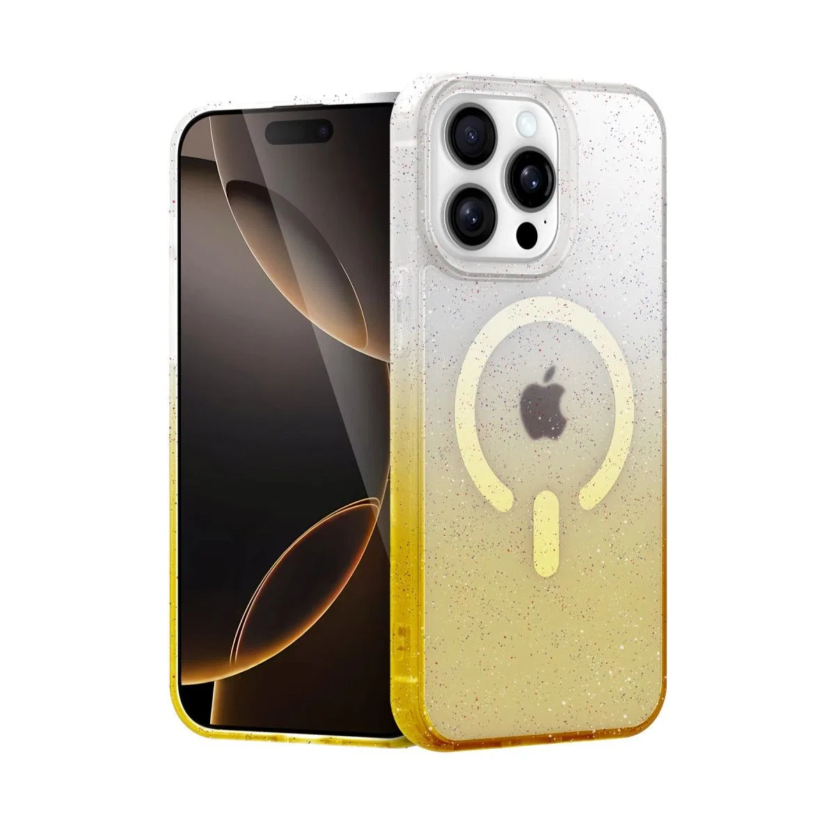 Apple İphone 15 Pro Max Pummel Shiny Magsafe Kapak - Gold
