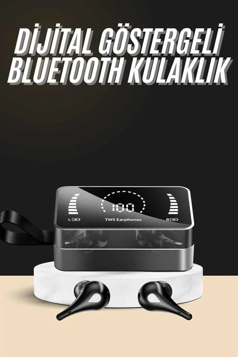 Bluetooth Kulaklık Anc Özelliği Powerbank Özelliği Aynalı Dijital Göstergeli görsel 2