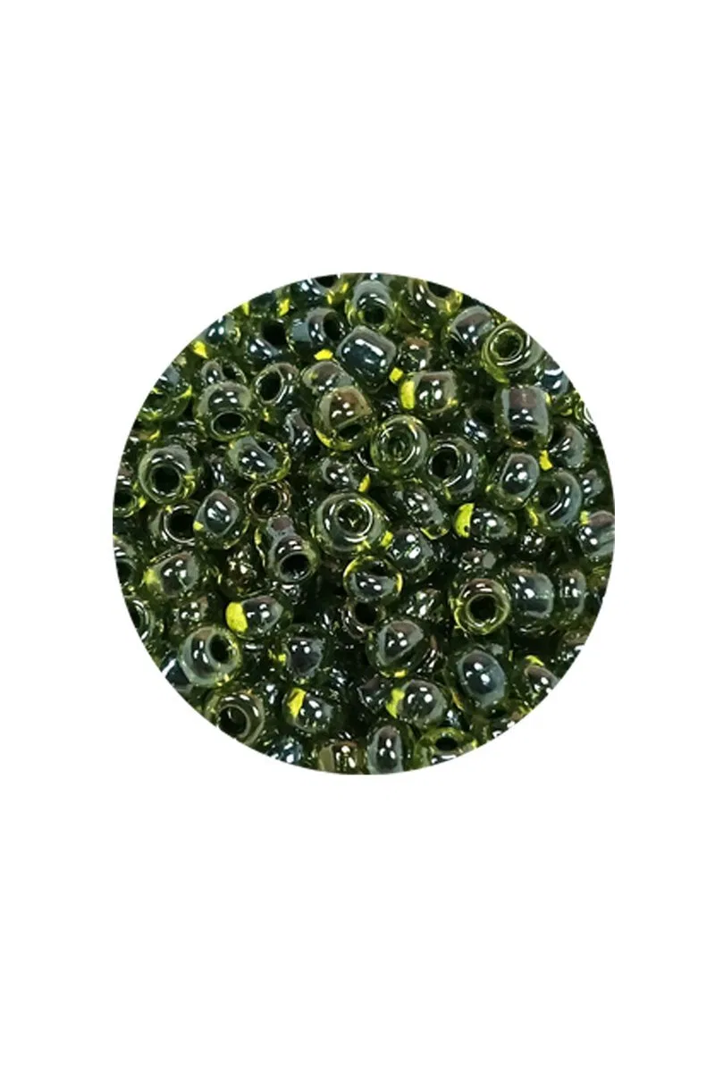 Dökme Cam Kum Boncuk (8/0) 3 mm - 20 Gram - Şeffaf Alacalı Yeşil - BNC171 görsel 2