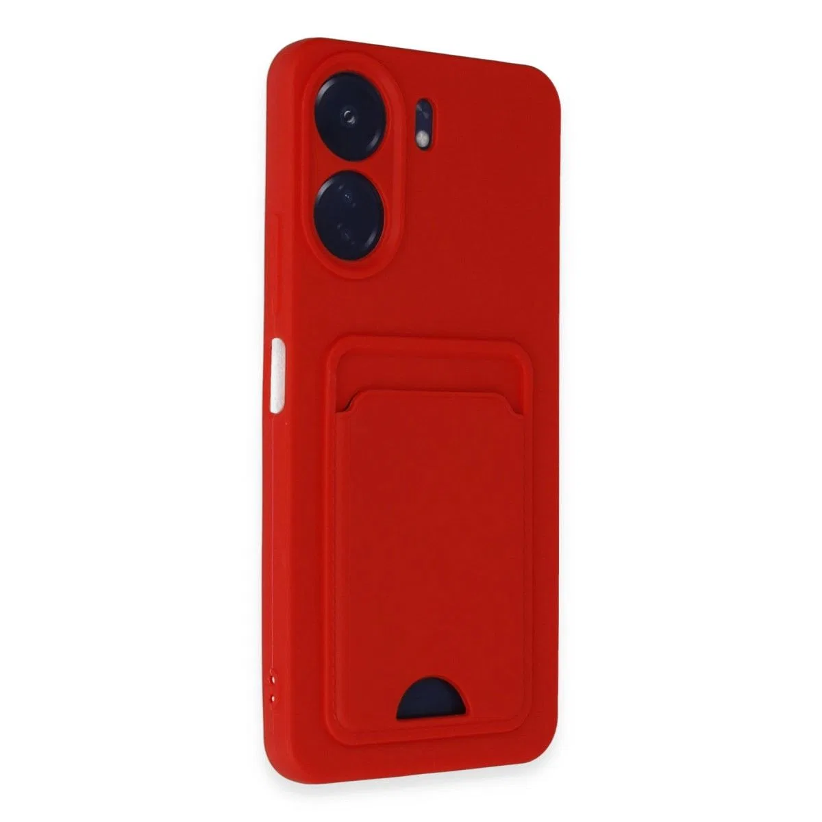 Xiaomi Redmi 13c Kılıf Kelvin Kartvizitli Silikon - Kırmızı görsel 2