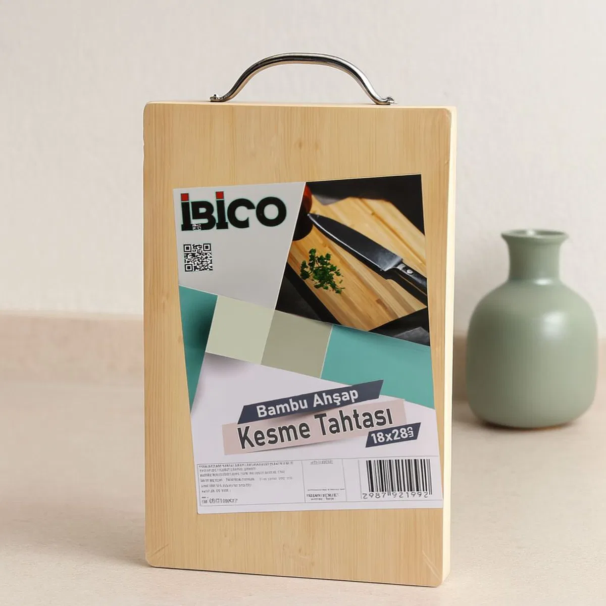 Bambu Kesim Tahtası 18x28x1. 7 cm - Metal Kulplu görsel 2