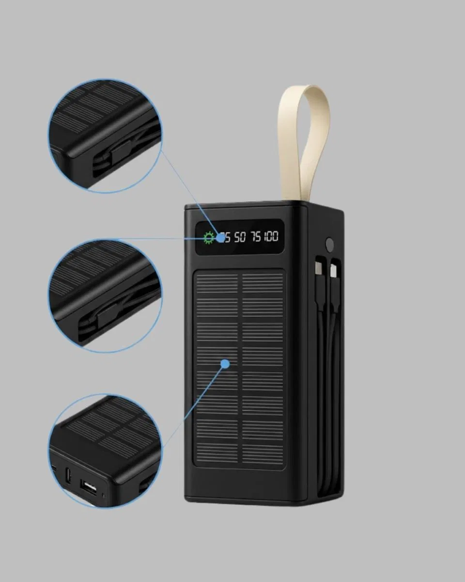 Taşınabilir Güneş Panelli Powerbank Çoklu Cihaz Şarj Destekli Yeni Nesil görsel 2