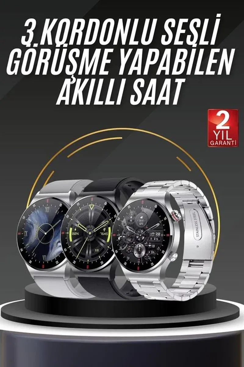 Akıllı Saat Adımsayar Nabız Ölçer Titreşim Özellikli Çağrı Cevaplama Sosyal Medya Yeni Nesil görsel 2