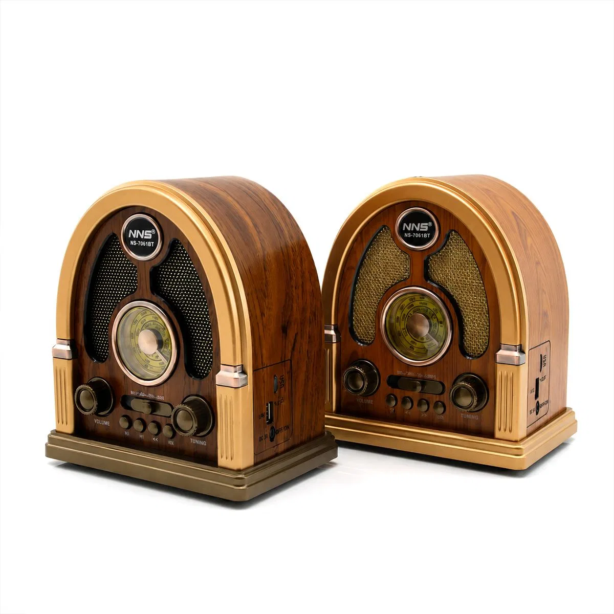 Bluetooth Taşınabilir Hoparlör - FM Radyo, USB/TF MP3, Şarjlı, İbreli Nostalji görsel 2