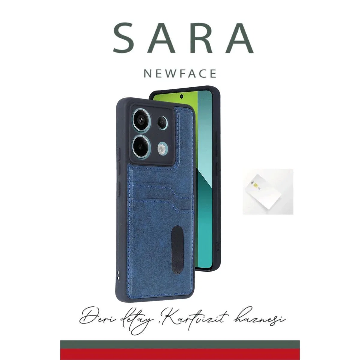 Xiaomi Redmi Note 13 Pro 4g Kılıf Sara Kartvizitli Deri Kılıf - Siyah görsel 3