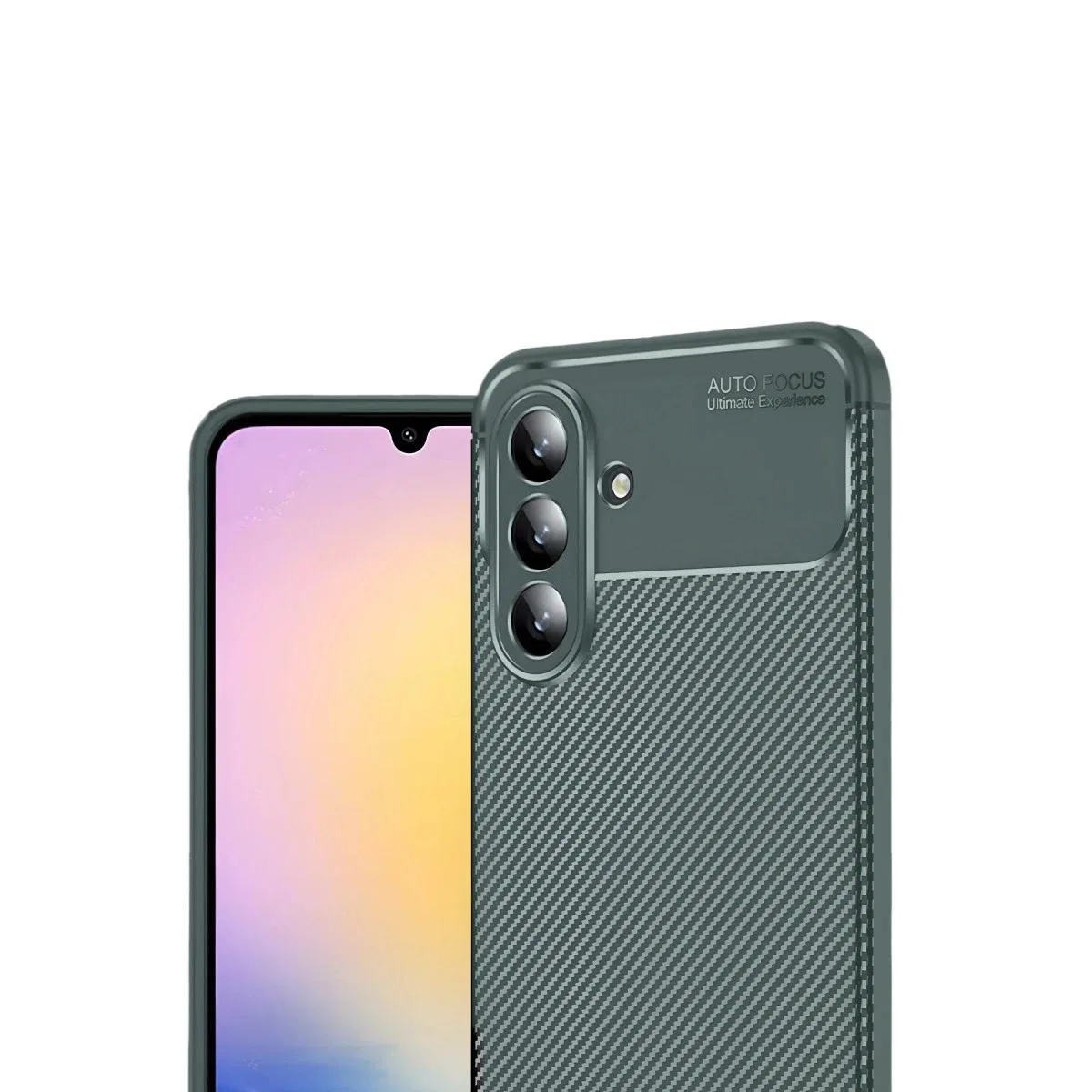 Samsung Galaxy S25 Fe Auto Focus Karbon Kapak - Koyu Yeşil görsel 3