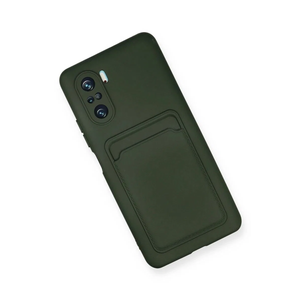 Xiaomi Mi 11i Kılıf Kelvin Kartvizitli Silikon - Koyu Yeşil görsel 2